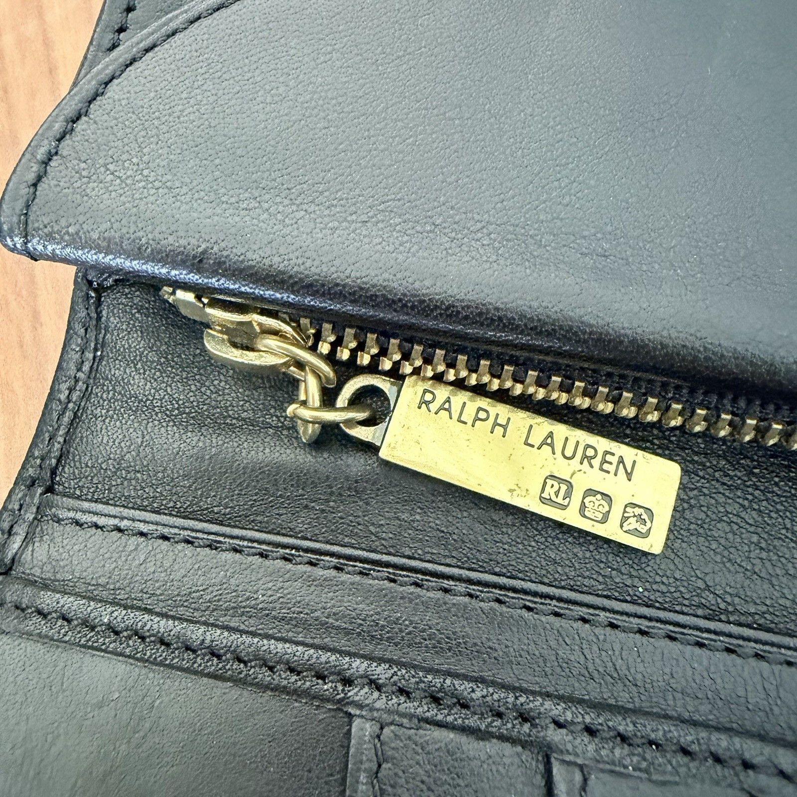 Ralph Lauren Vtg Ralph Lauren Black Leather Wallet Clutch Organizer Size ONE SIZE - 7 Thumbnail