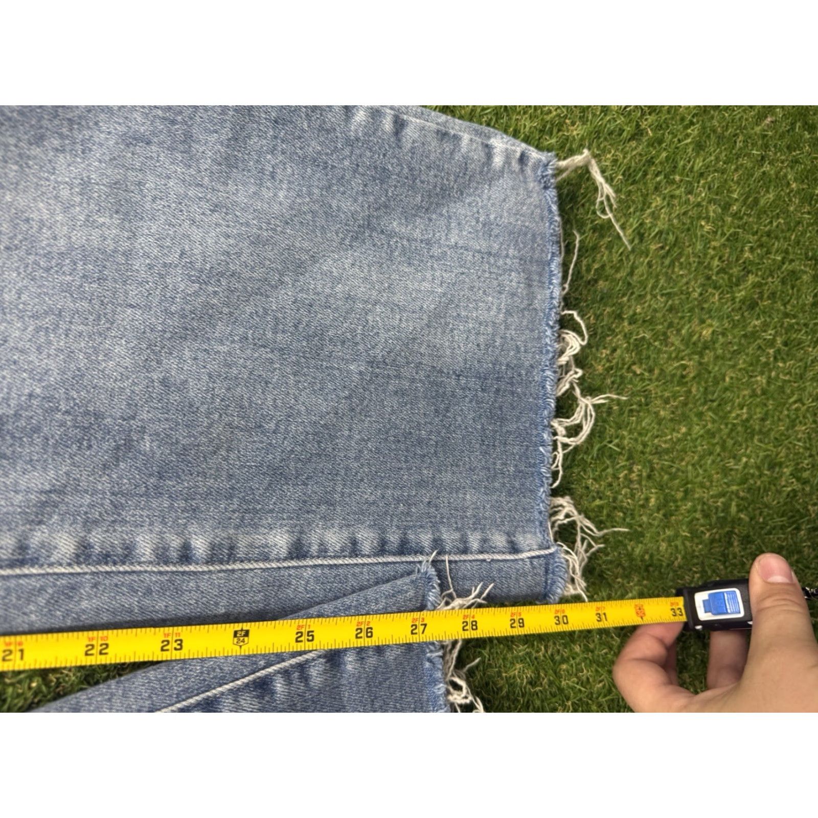 Vintage Judy Blue Jeans Womens High Rise Wide Leg Raw Hem Stretch 11/30 Fairmont JB88685 Blue Denim Trouser Jeans Size 30" / US 8 / IT 44 - 5 Thumbnail