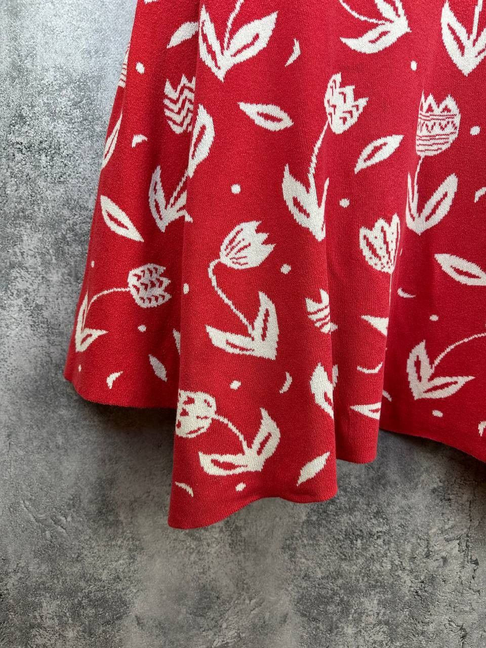 Gudrun Sjoden Gudrun Sjoden Red Floral Jacquard Knit Sweater Pullover Size XL / US 12-14 / IT 48-50 - 6 Thumbnail