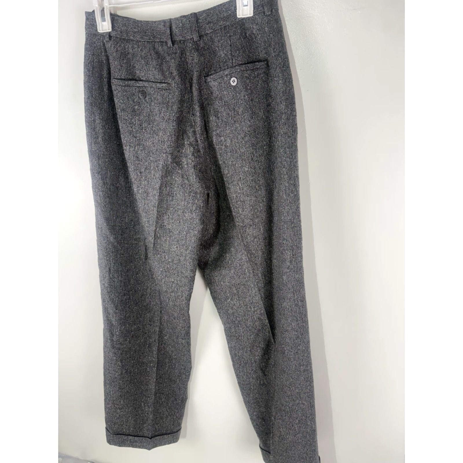 CO VINTAGE Isda & Co Women's Wide Leg Dress Pants Wool Silk Spandex Gray 8 High Rise City Retro Size 30" / US 8 / IT 44 - 4 Thumbnail