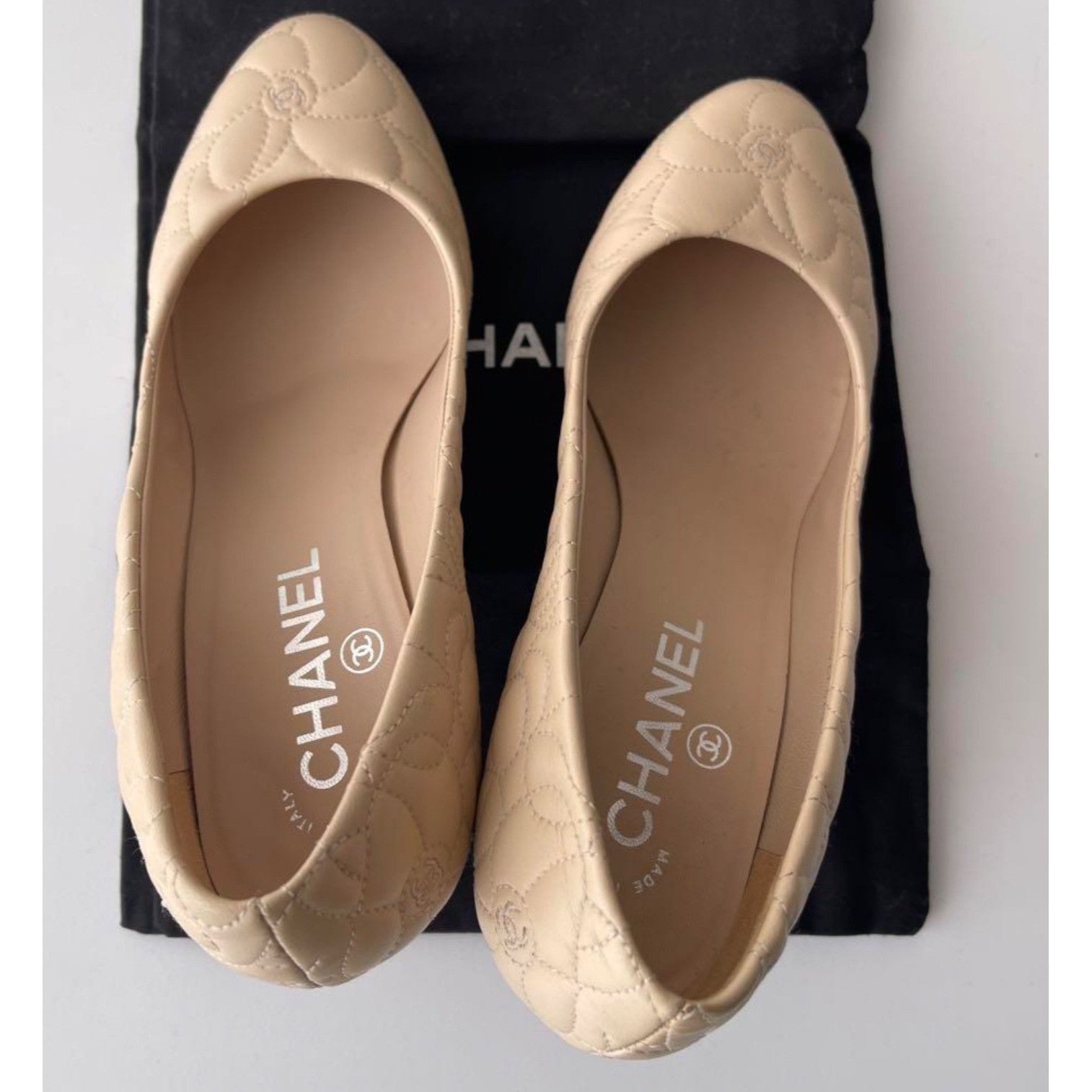 Chanel Chanel beige Camellia logo cc quilted leather pump heels sz3 Size US 6.5 / IT 36.5 - 5 Thumbnail