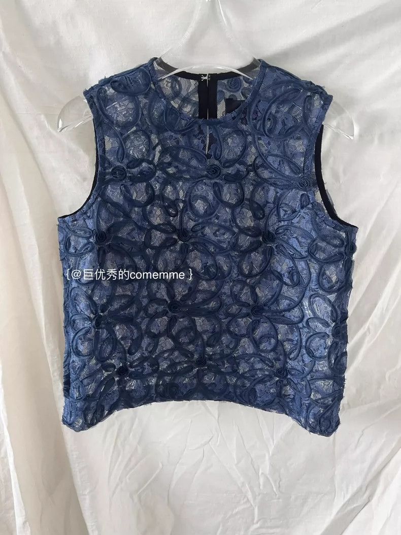 Comme des Garcons Comme Des Garcons Navy, dark blue lace, hollowed-out flowe Size S / US 4 / IT 40 - 2 Thumbnail