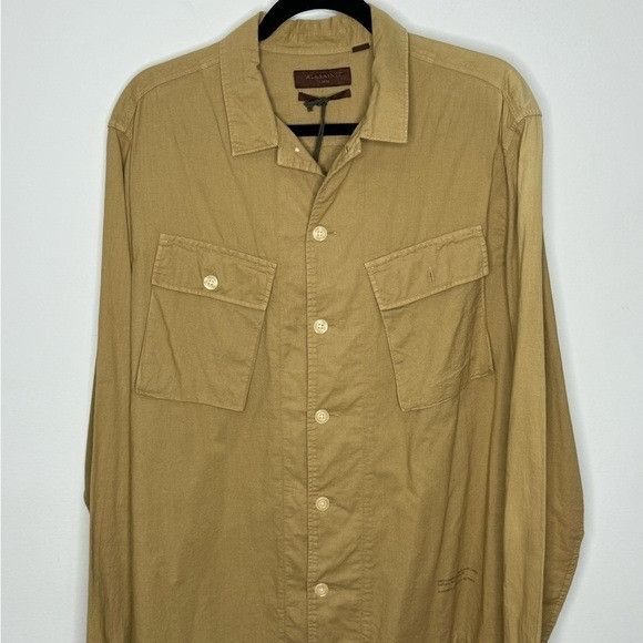 Allsaints All Saints Strathmoor Button Down Shirt Khaki Tan Men’s Size Size US L / EU 52-54 / 3 - 1 Thumbnail