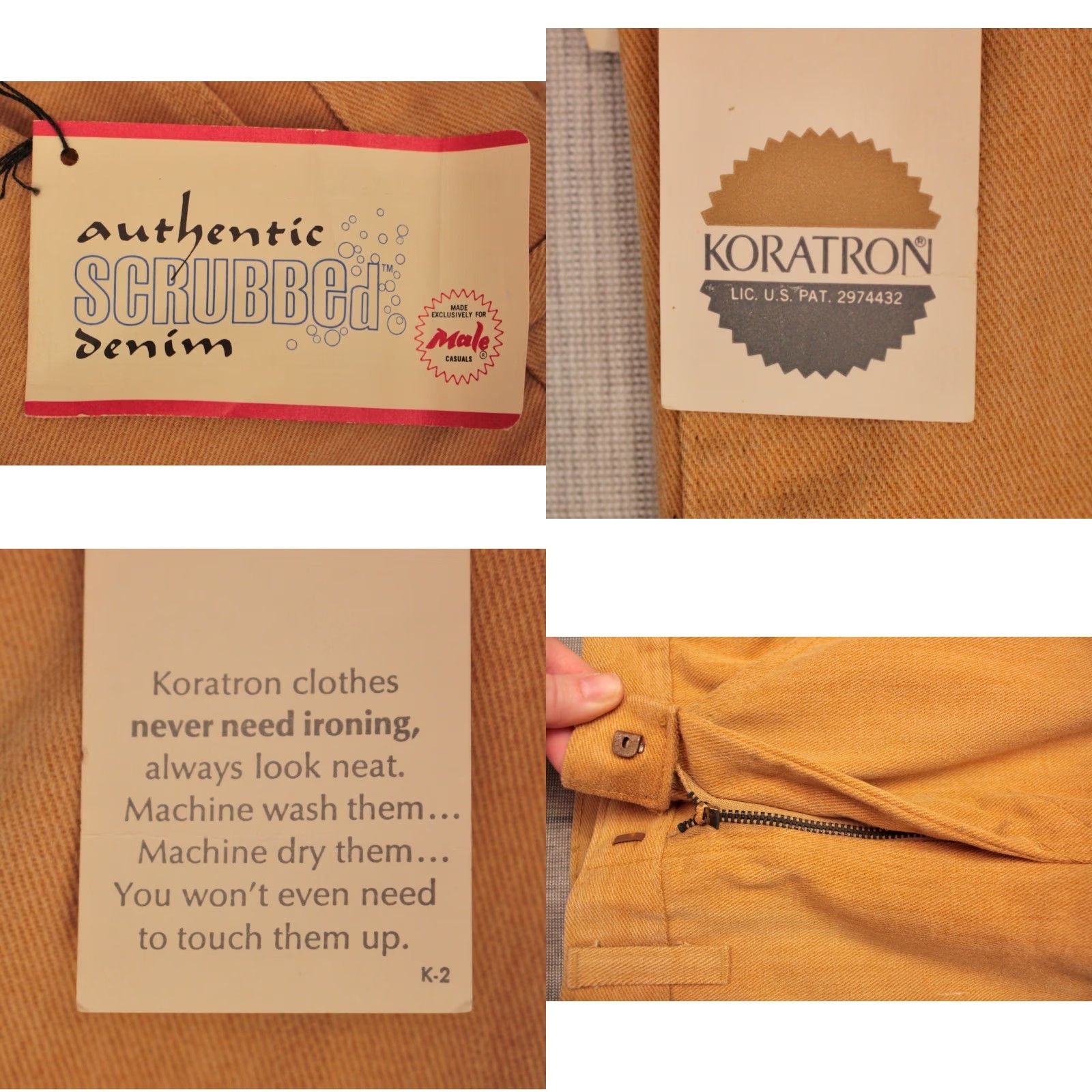 Vintage VINTAGE Men's VTG 1960s NOS Khaki / Tan Tapered Pants Sz 32x30 60s Male Casuals Size US 32 / EU 48 - 8 Thumbnail