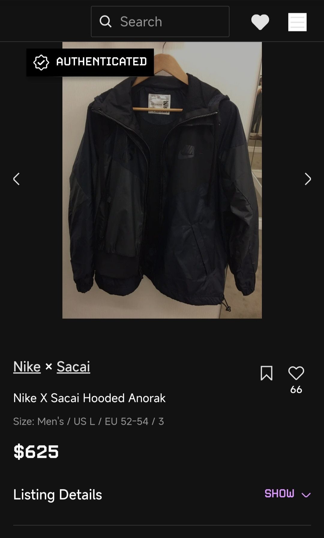 Nike × Sacai Nike x sacai Hooded Anorak Splicing Hooded Jacket Size US M / EU 48-50 / 2 - 10 Thumbnail