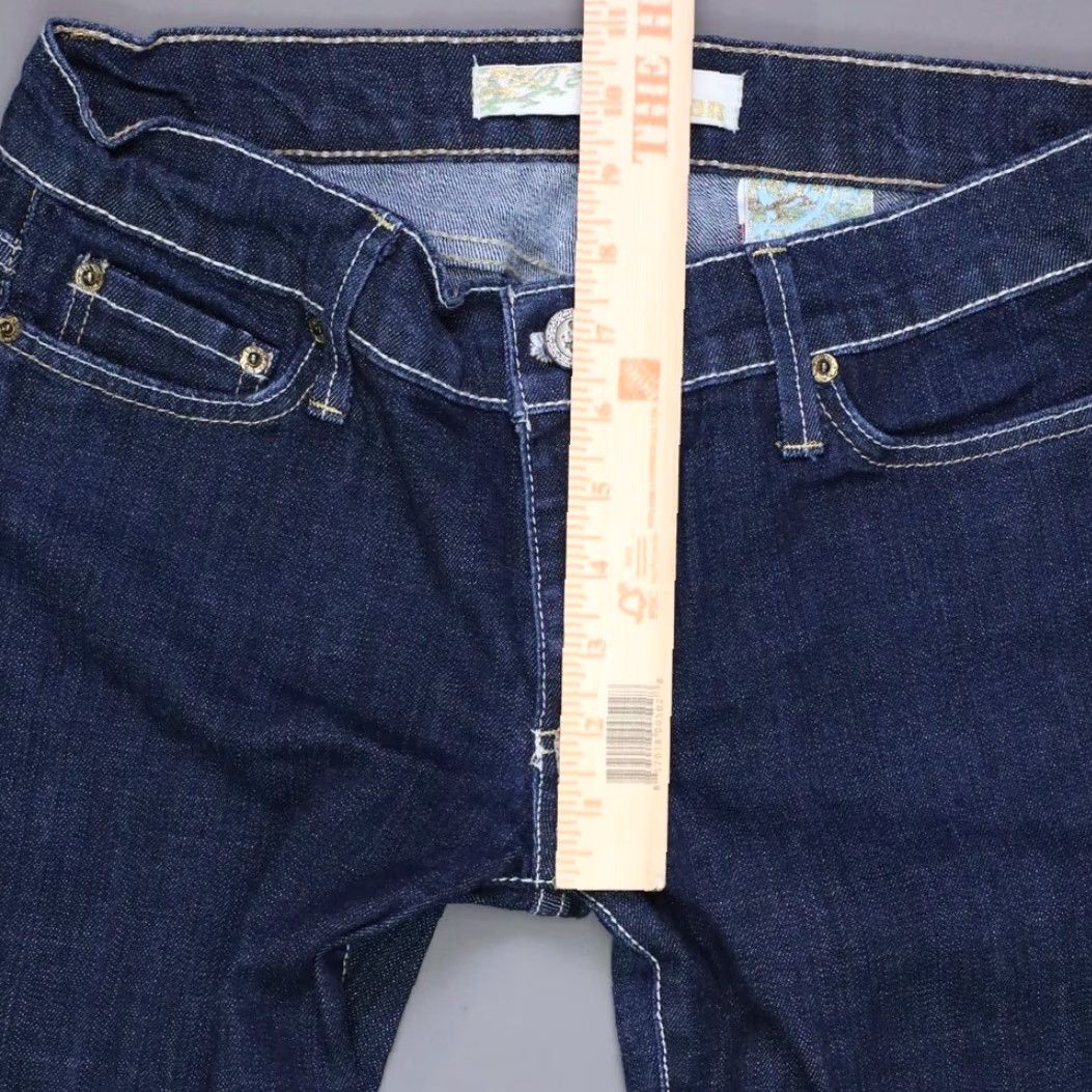 Vintage KANCAN Jeans Low Rise Embellished Straight Jeans Blue 28 Womens Studded 5-Pocket Design Size 28" / US 6 / IT 42 - 6 Thumbnail