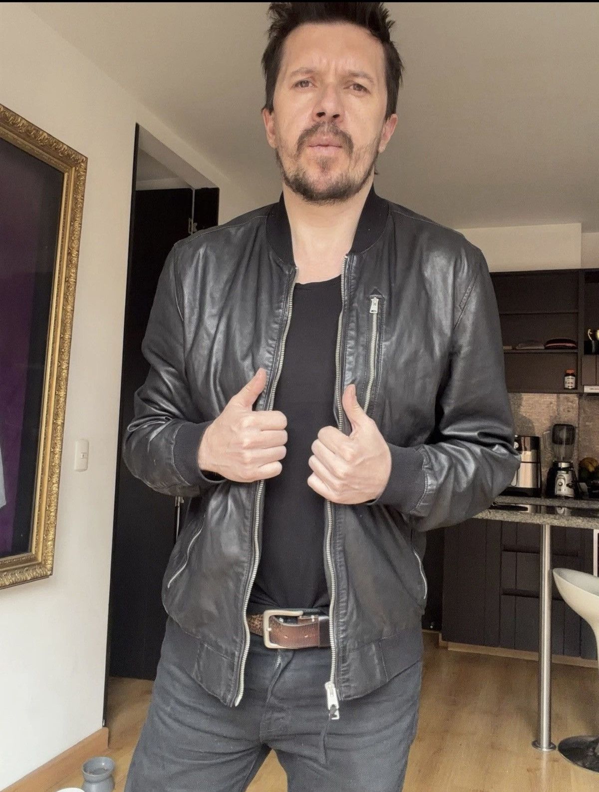 Allsaints AllSaints Kino Sheepskin Leather Bomber Jacket Size Large Size US L / EU 52-54 / 3 - 12 Thumbnail