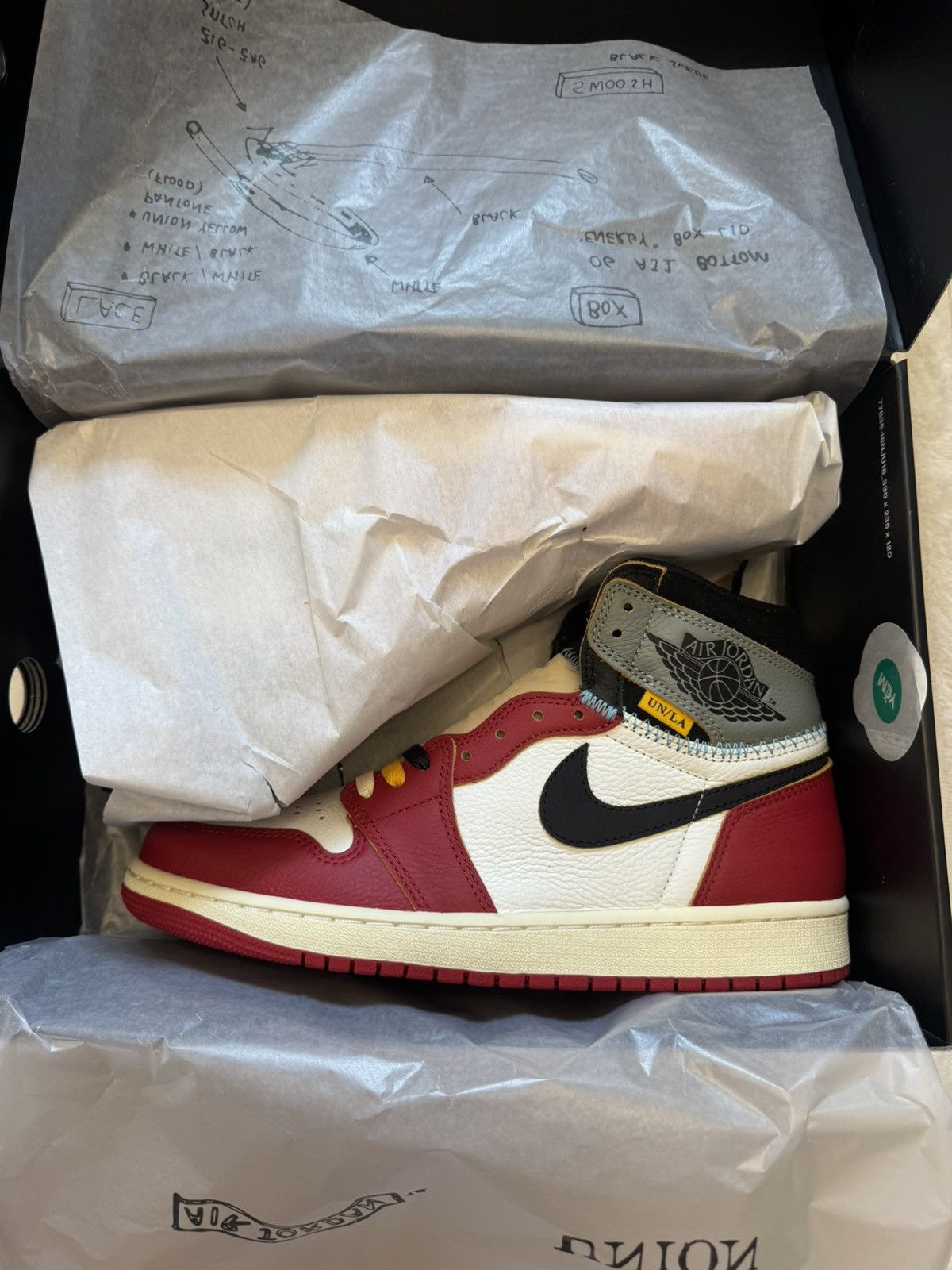 Nike Nike Air Jordan 1 Retro High OG x Union LA “Black Toe” Size US 9.5 / EU 42-43 - 1 Thumbnail