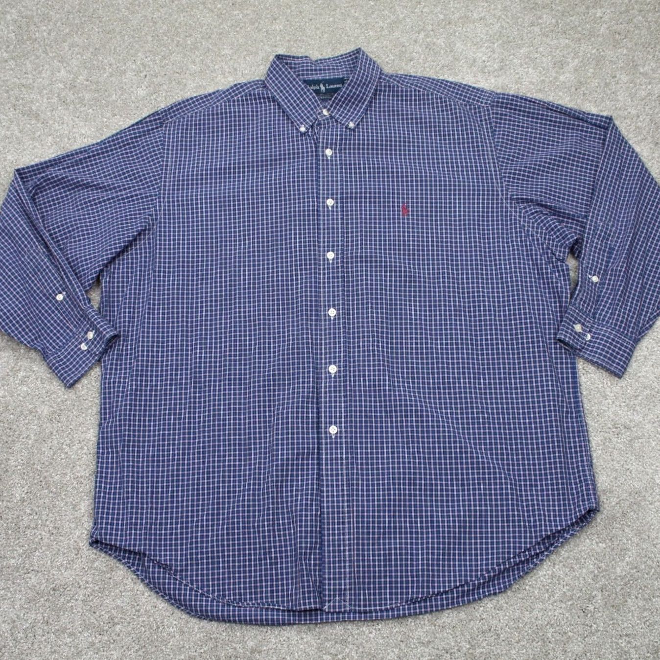 Ralph Lauren Ralph Lauren Shirt Mens 17 1/2, 34/35 Blue 100% Cotton Long Sleeve Dress Shirt Long Sleeve Button-Down Regular Fit Size US XXL / EU 58 / 5 - 2 Thumbnail