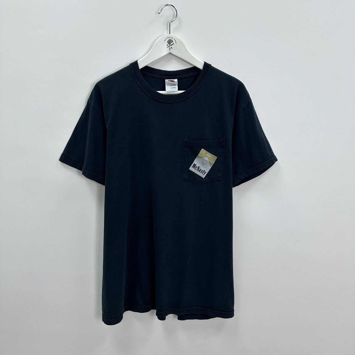 image of Vintage 00S Mark Mcnairy New Amsterdam Cigarette Pocket Tee in Black, Men's (Size Large)