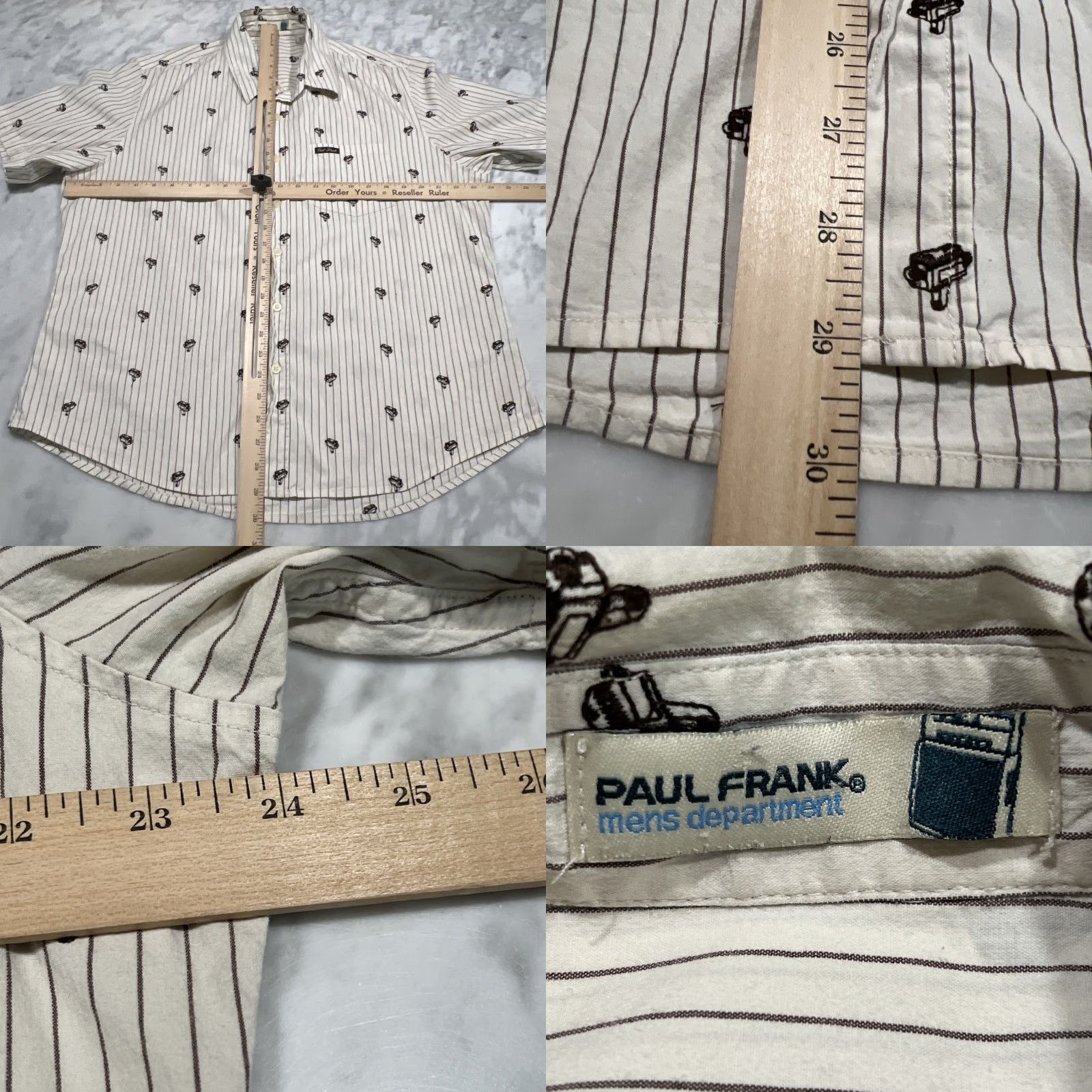 Paul Frank VINTAGE Paul Frank Polo Camp Shirt Men XL Embroidered Movie Cameras Allover Stripes Size US XL / EU 56 / 4 - 8 Thumbnail