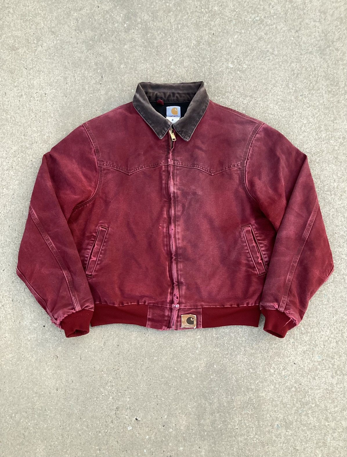 VTG Carhartt Santa Fe Red, Faded, Distressed, Rustic popular Jacket