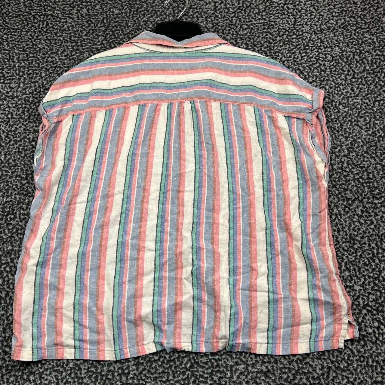 Orvis Orvis Button Up Shirt XL Striped ShortSleeve Linen Blend Size XL / US 12-14 / IT 48-50 - 6 Thumbnail