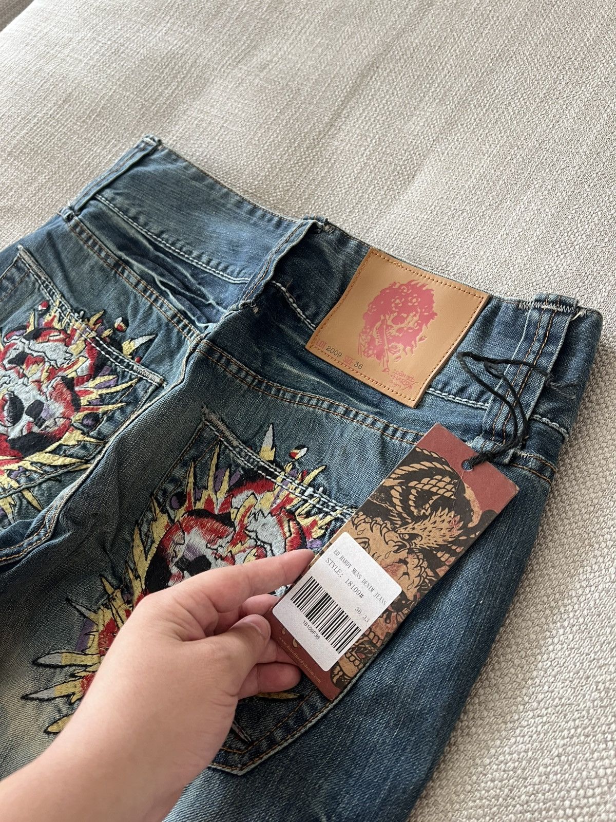 Ed Hardy Vintage 💥 Ed Hardy Jeans by Christian Audigier Denim Pants Size US 36 / EU 52 - 7 Thumbnail