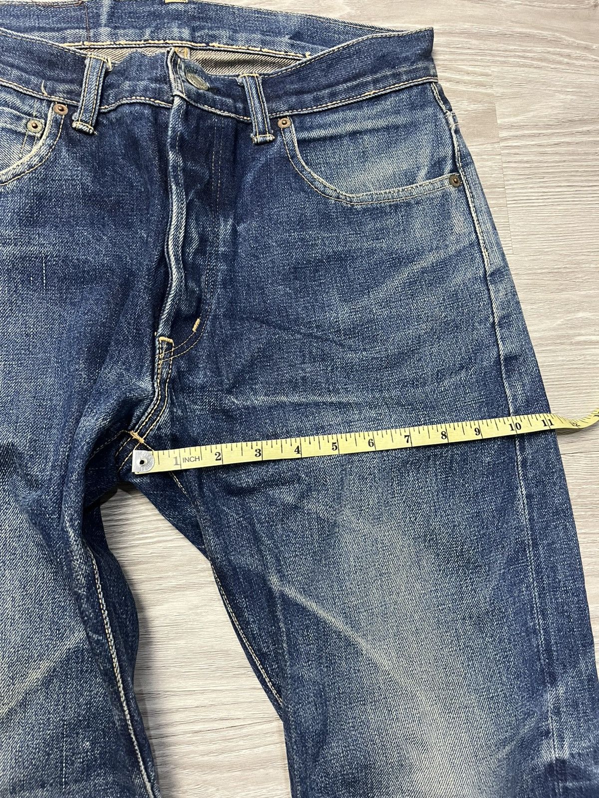 Blue Blue Japan Vintage HR Market Blue Blue Japan Selvedge faded Denim Jeans Size US 31 - 15 Thumbnail