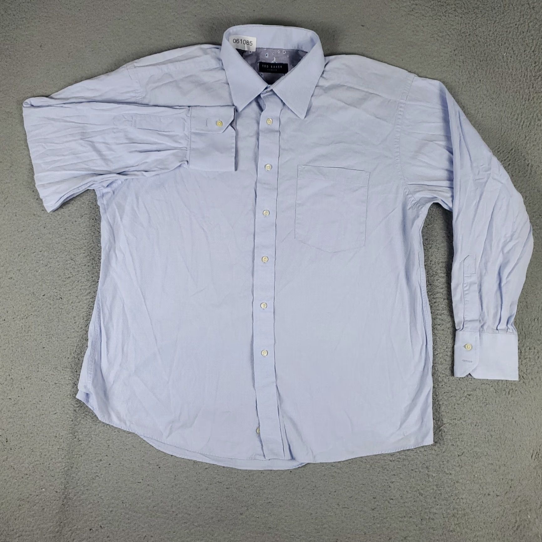 Ted Baker Ted Baker London Shirt Mens Size 17 Blue Gray Dress Button Up Long Sleeve Non-Native? Size 46R - 2 Thumbnail
