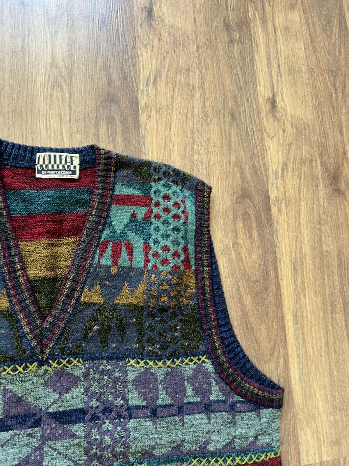 Vintage College by Marcazzani Knit Sweater Vest (Made in Italy) Size US XL / EU 56 / 4 - 4 Thumbnail