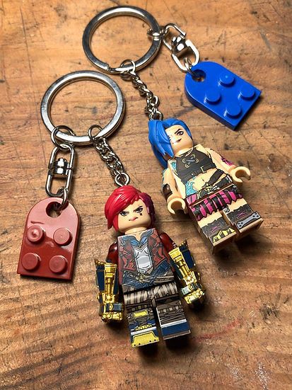 Cartoon Network × Handmade irritated studio arcane jinx vi anime keychain minifigure Size ONE SIZE - 4 Thumbnail