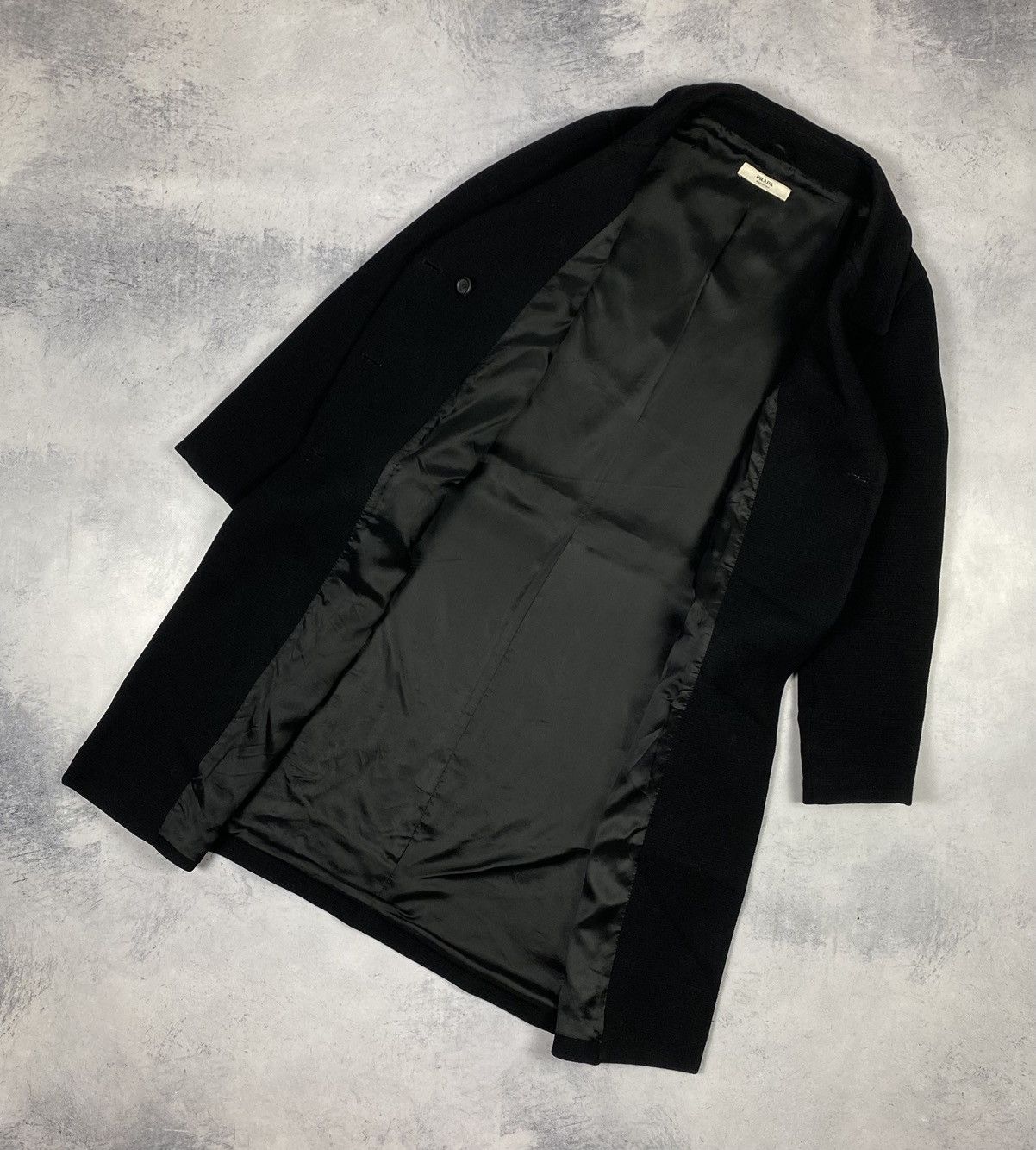 Prada Prada Button Front Collared Long Black Wool Coat Womens Size M / US 6-8 / IT 42-44 - 12 Thumbnail