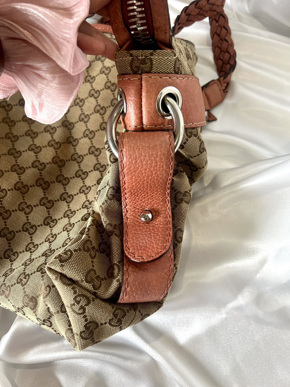 Gucci GUCCI GG Canvas & Leather Bamboo Bar Shoulder Bag Size ONE SIZE - 13 Thumbnail