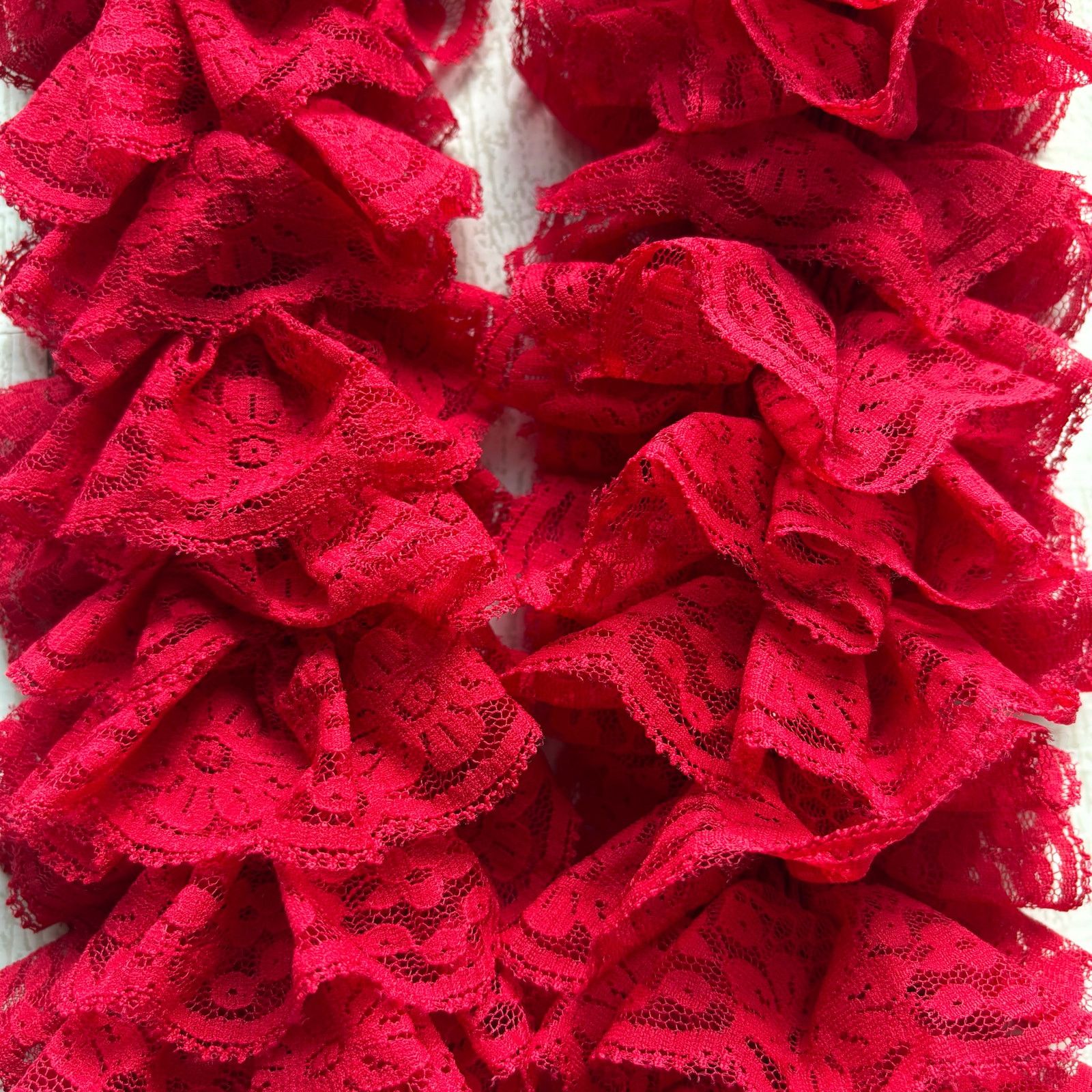 Handmade Handmade Red Lace Ruffle Layered Scarf Size ONE SIZE - 2 Thumbnail