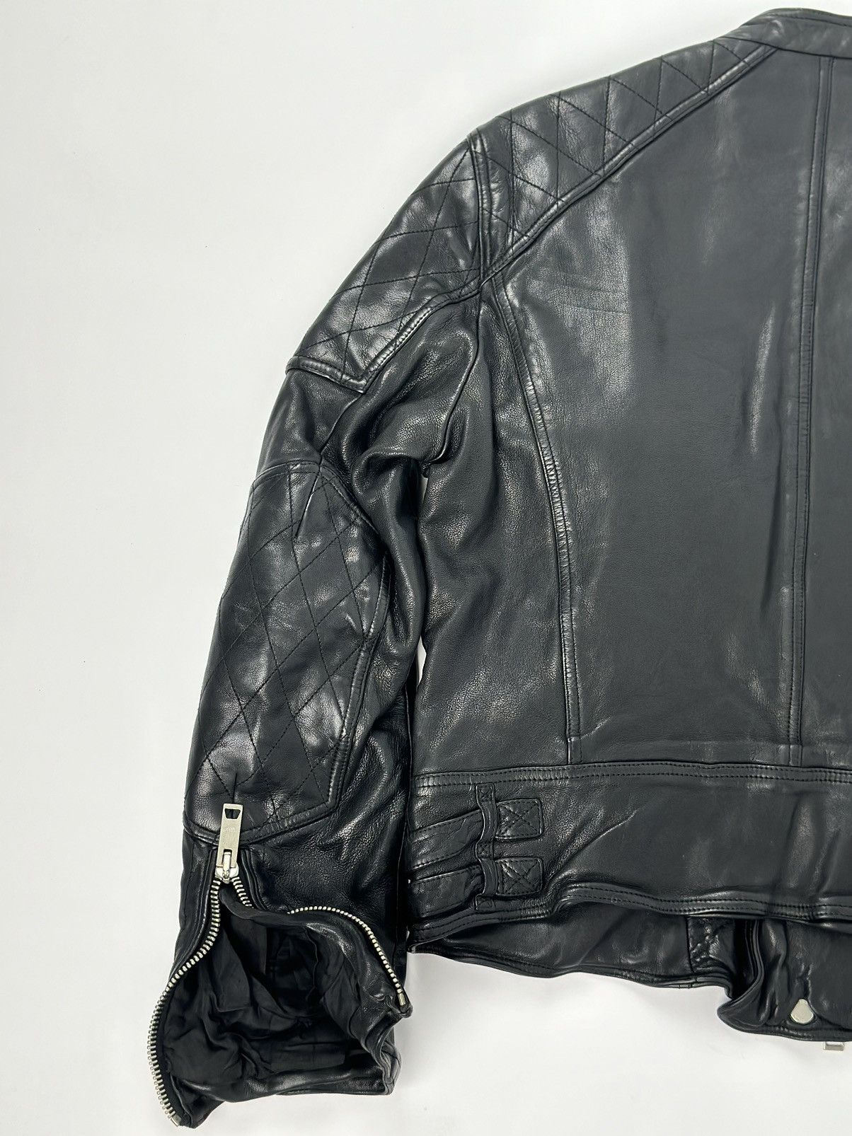 Burberry × Burberry Prorsum Burberry Brit Quilted Moto Biker Lamb Leather Jacket Size US M / EU 48-50 / 2 - 14 Thumbnail
