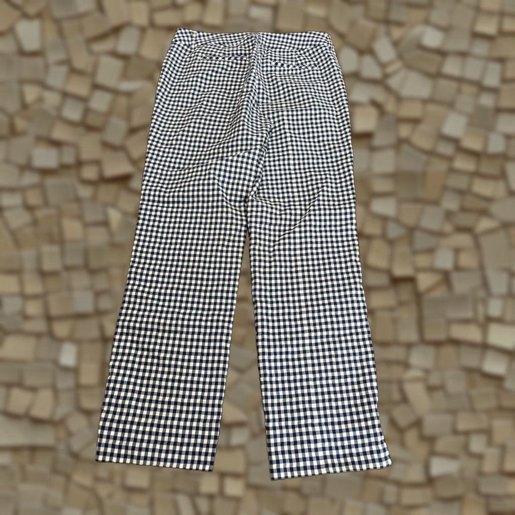 Vintage Halogen Pants Women Size 2 Plaid Ankle Straight Leg Blue White Casual Vintage: No Size 26" / US 2 / IT 38 - 1 Thumbnail