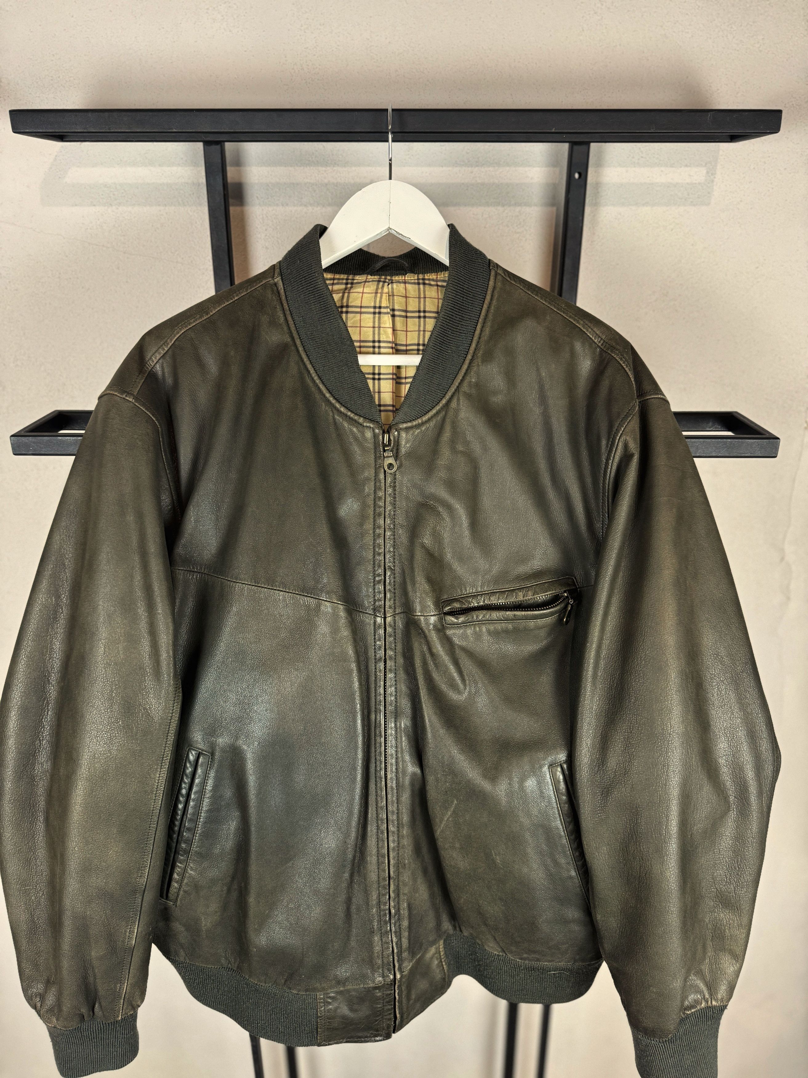 Issey Miyake Vintage Leather Bomber Jacket Minimal Zip Dark Core Style Size US S / EU 44-46 / 1 - 3 Thumbnail