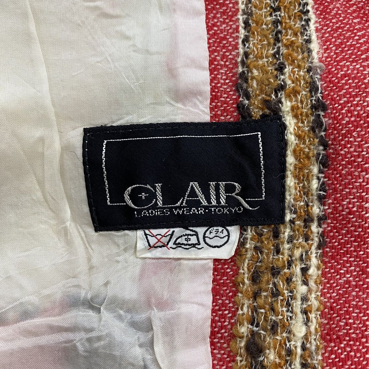 Japanese Brand CLAIR Japanese Brand Hickory Stripes Funky Design Red Coat Size S / US 4 / IT 40 - 5 Thumbnail