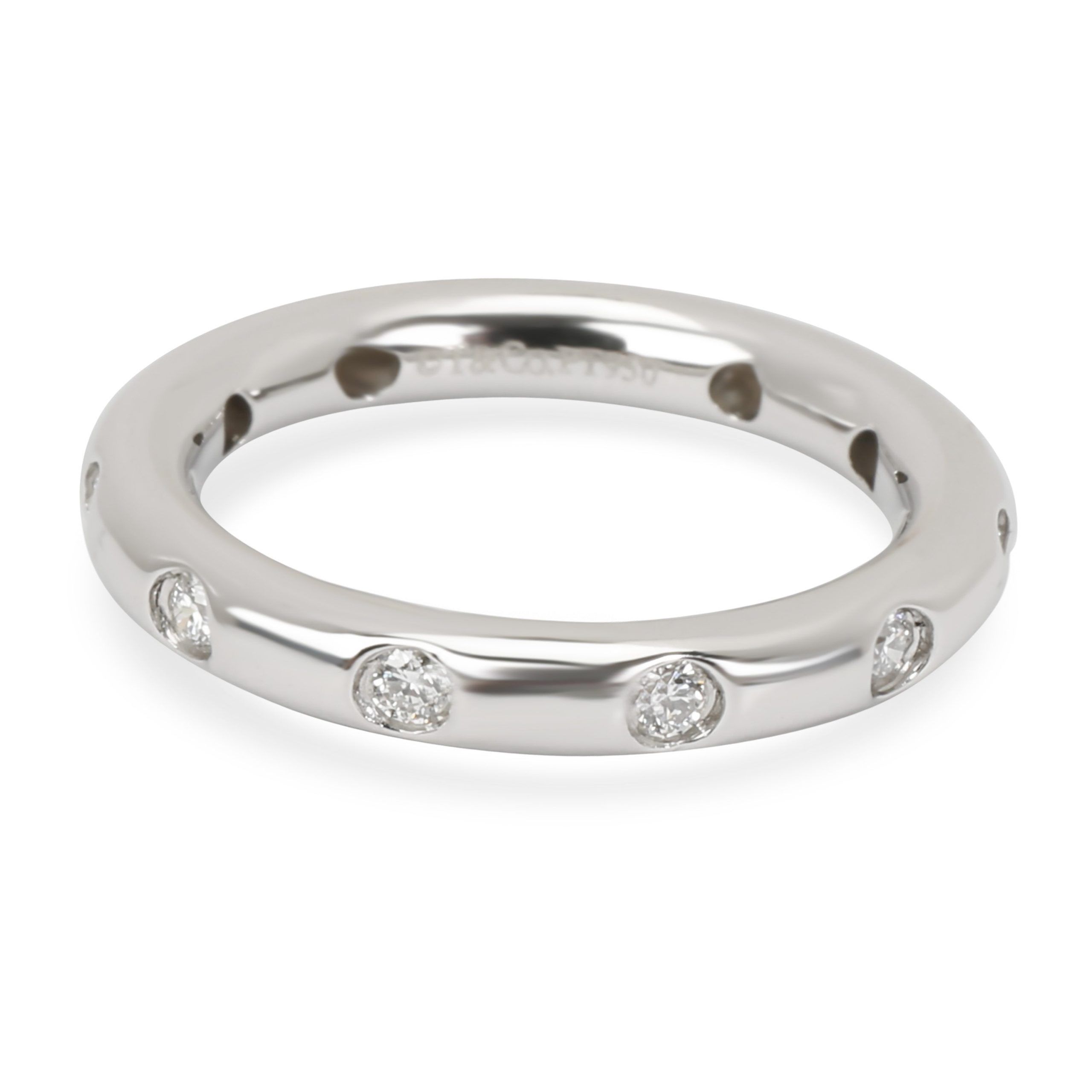 image of Tiffany Co Tiffany & Co. Diamond Bezel Set Band In Platinum (0.27 Ctw) in Silver, Women's