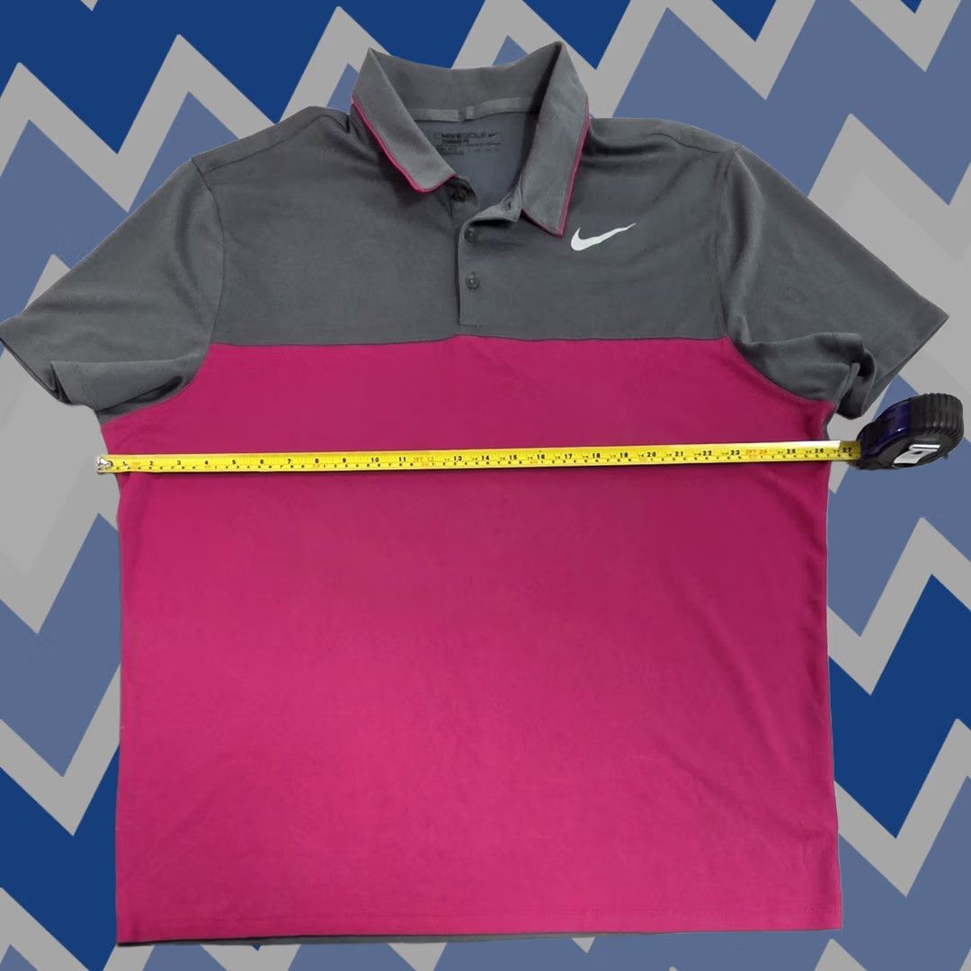 Nike Nike Golf Polo Shirt Mens XXL Dri-Fit Grey Pink Standard Fit EUC Size US XXL / EU 58 / 5 - 1 Thumbnail