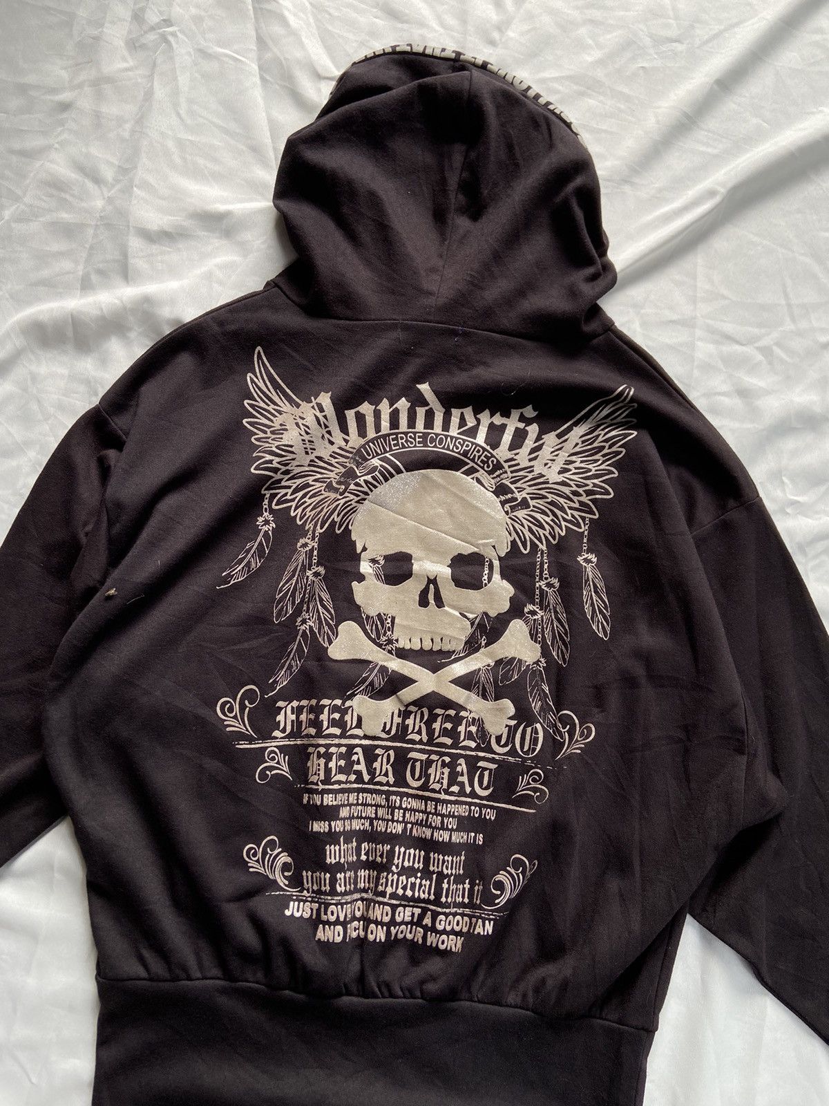 If Six Was Nine × Japanese Brand × Le Grande Bleu (L.G.B.) WONDERFUL UNIVERSE CONSPIRES SKULL JAPANESE HOODIE OVERSIZED Size US M / EU 48-50 / 2 - 13 Thumbnail