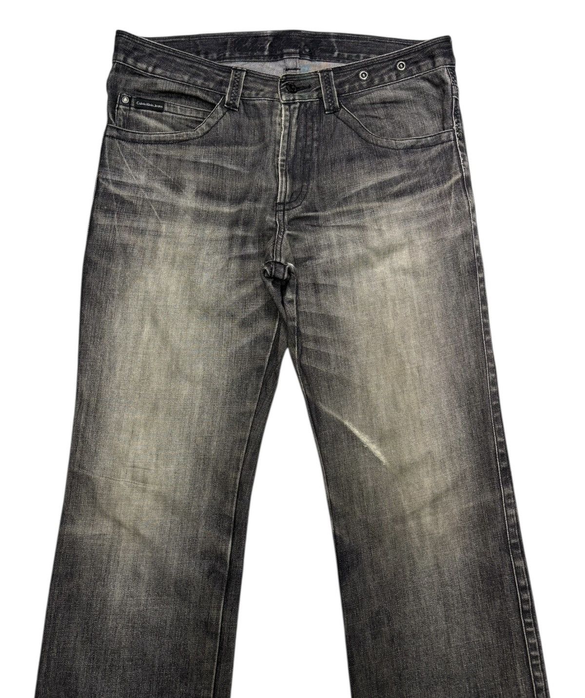 Kapital 🔥CALVIN KLEIN FADED BLACK BOOTCUT FLARE JEANS Size US 34 / EU 50 - 3 Thumbnail