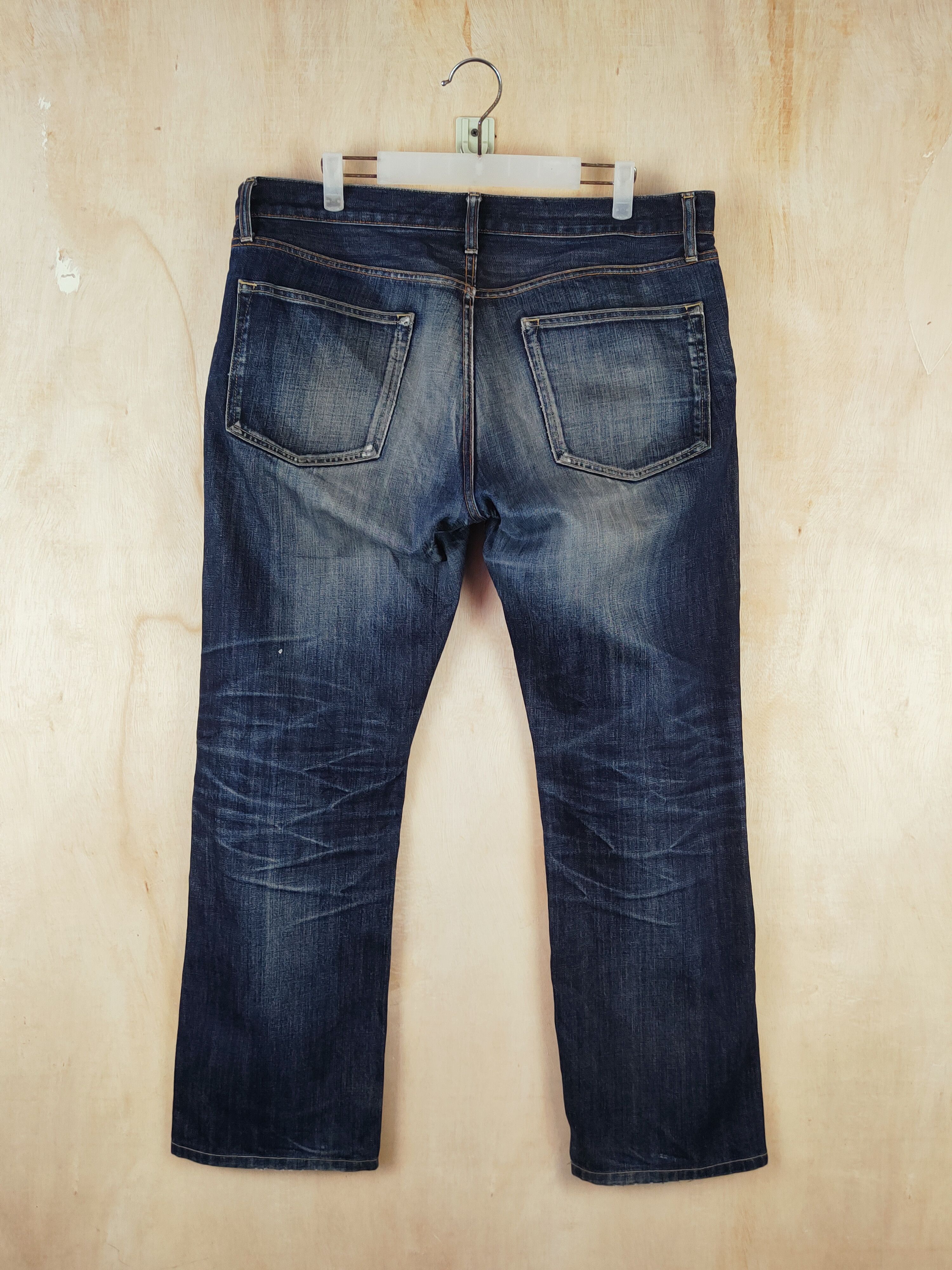 Japanese Brand Uniqlo Dark Blue Distressed Ripped Jeans #S2669 Size US 36 / EU 52 - 7 Thumbnail