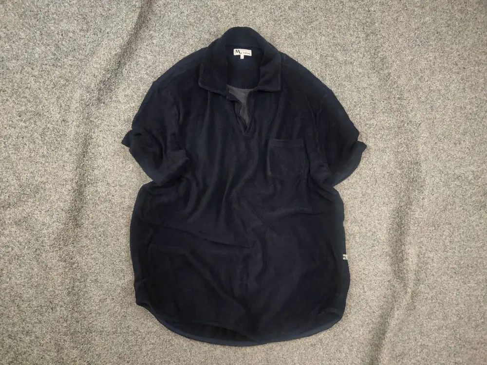 Doppiaa Doppiaa Italy Design Open Collar Navy terry cloth Polo Shirt Size US XL / EU 56 / 4 - 1 Thumbnail