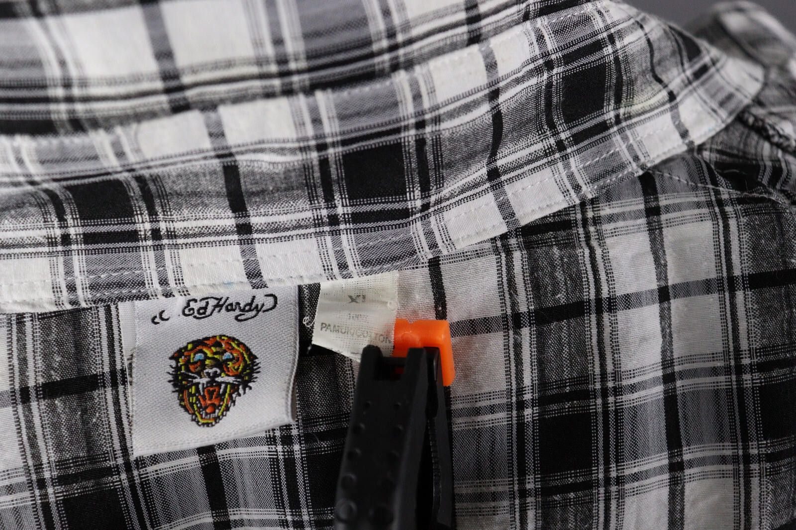 Ed Hardy Ed Hardy Check Casual Short Sleeve Button Down Shirt Size XL Size US XL / EU 56 / 4 - 11 Thumbnail