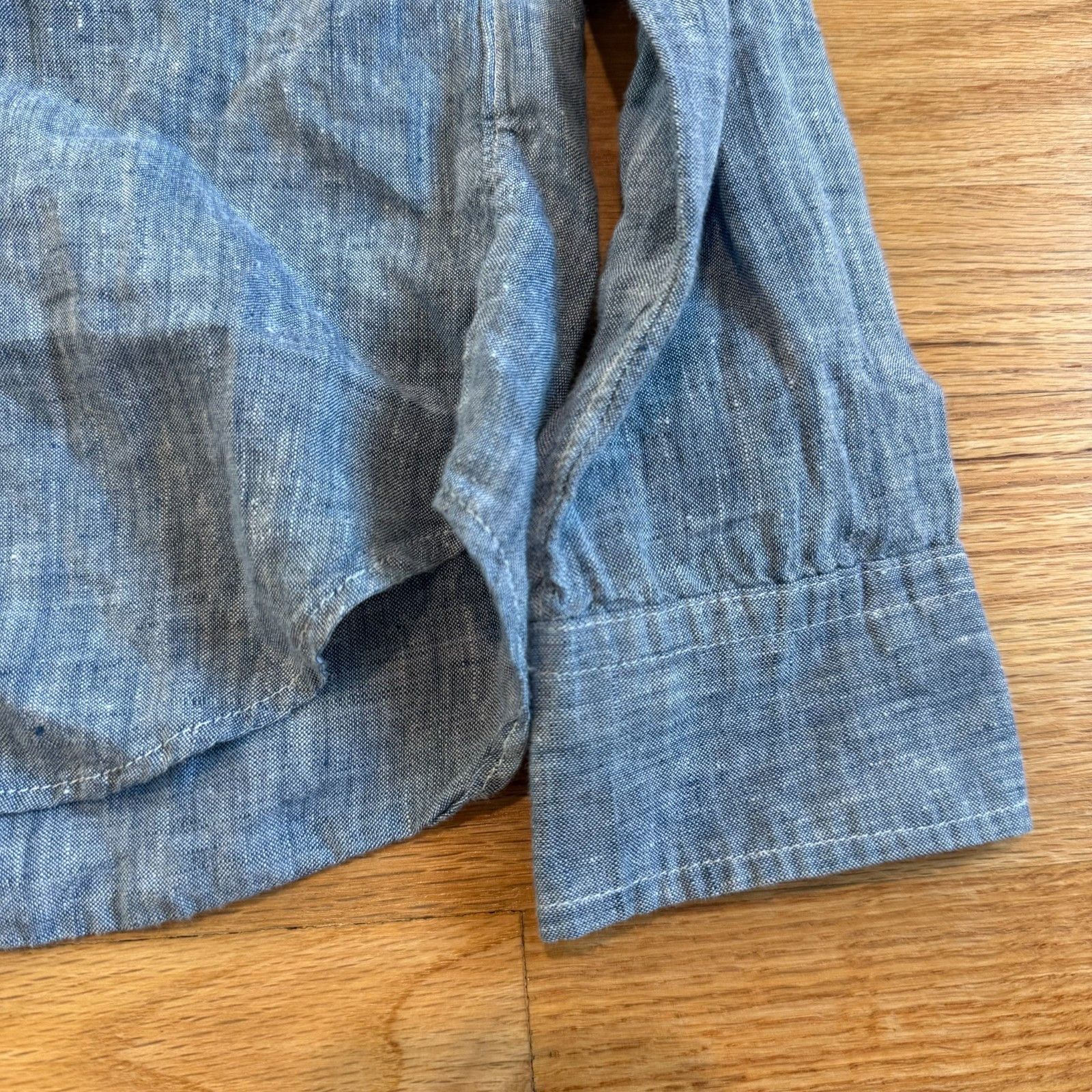 Engineered Garments United Arrows Japan Blue "Rhythm of Life" French Linen Shirt Size US S / EU 44-46 / 1 - 10 Thumbnail