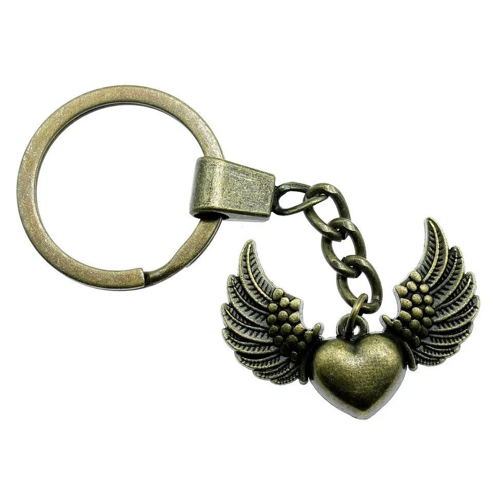 Vintage Retro Heart Angel Wings Keychain Size ONE SIZE - 4 Thumbnail