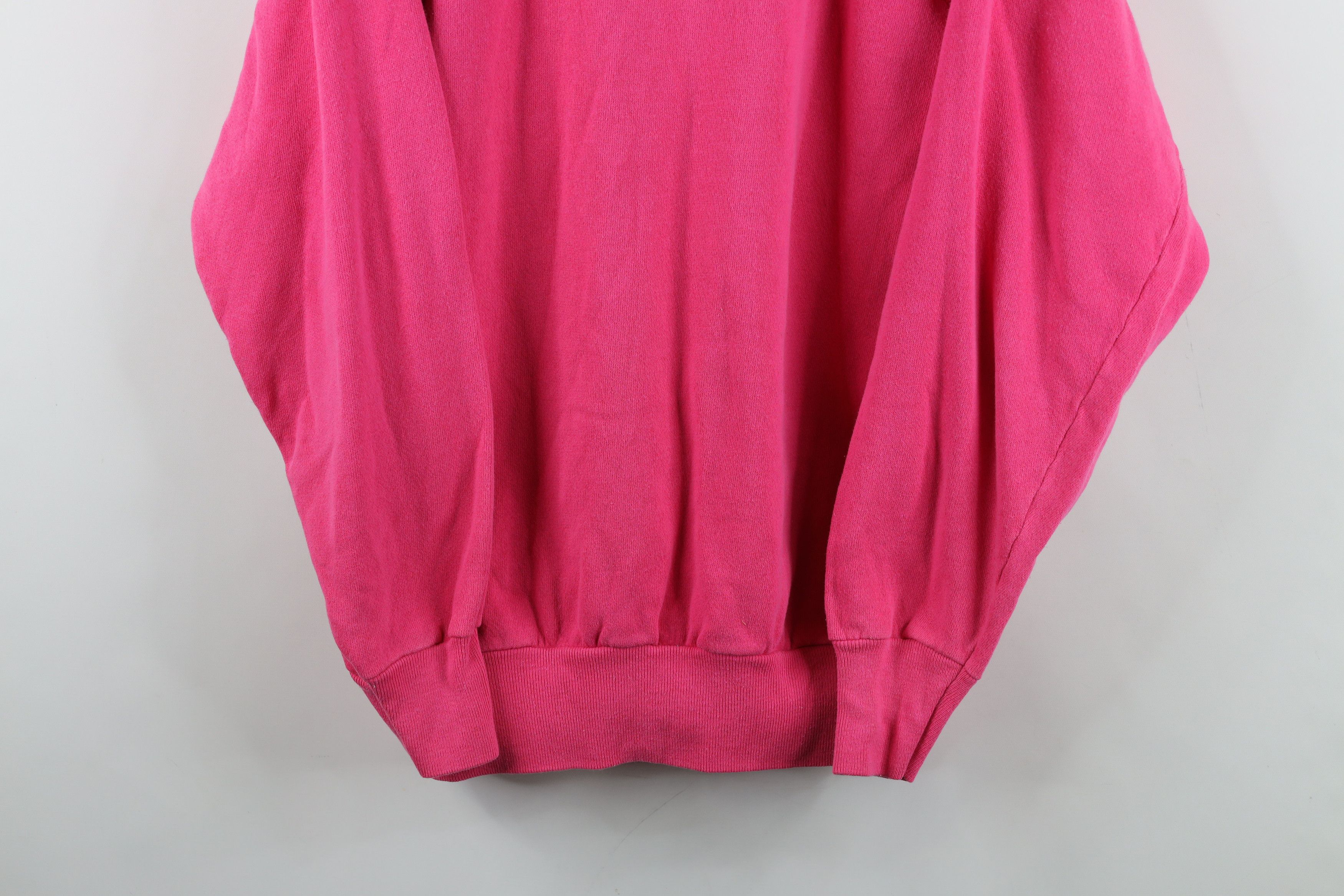 Hanes Vintage 80s Hanes Blank Raglan Crewneck Sweatshirt Pink USA Size XL / US 12-14 / IT 48-50 - 3 Thumbnail