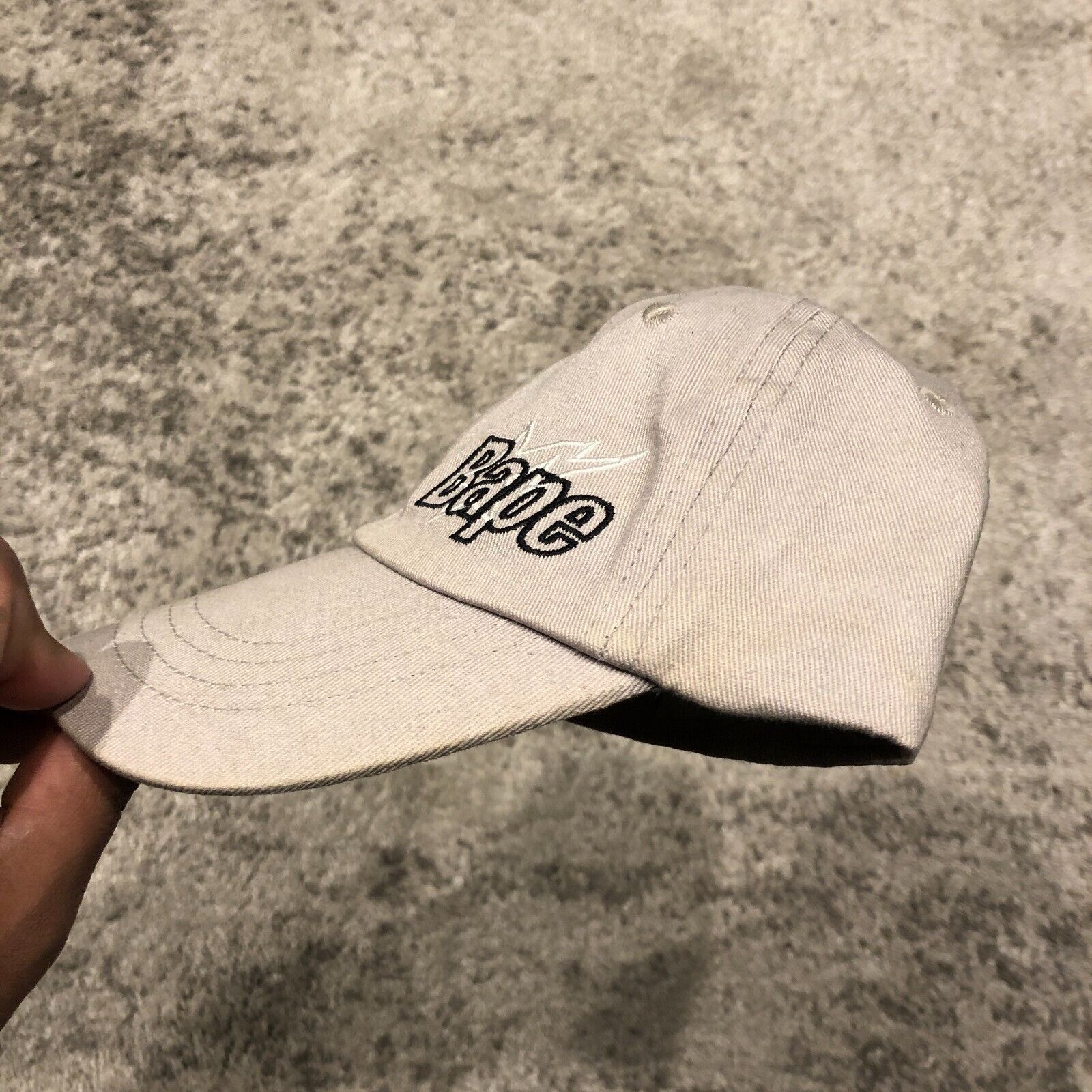 Bape 2022 Bape A Bathing Ape Light Gray Cotton Baseball Cap Hat Size ONE SIZE - 3 Thumbnail