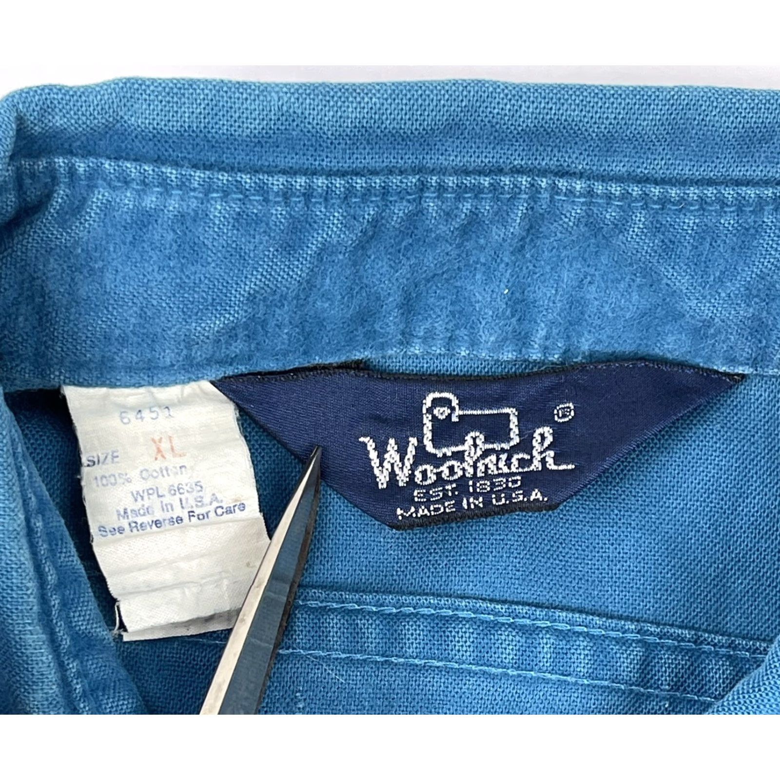 Vintage VINTAGE Woolrich Shirt Chamois Flannel Button-Up Outdoor Guide USA XL Blue Men’s Button-Down Collared Long Sleeve Size US XL / EU 56 / 4 - 2 Thumbnail
