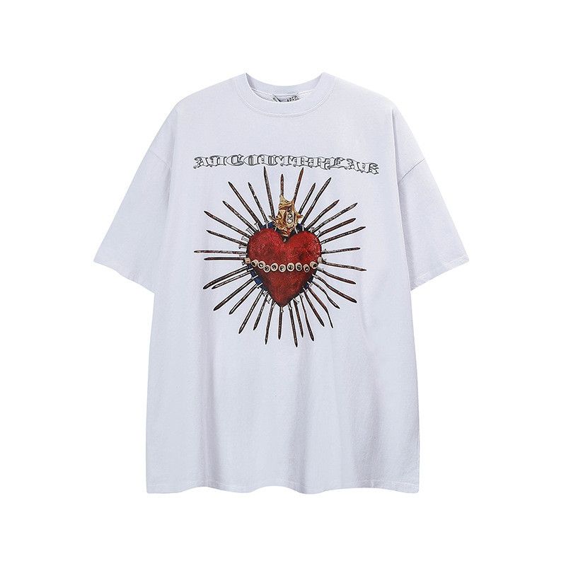Japanese Brand American Retro Letter & Heart T-Shirt Size US M / EU 48-50 / 2 - 1 Thumbnail