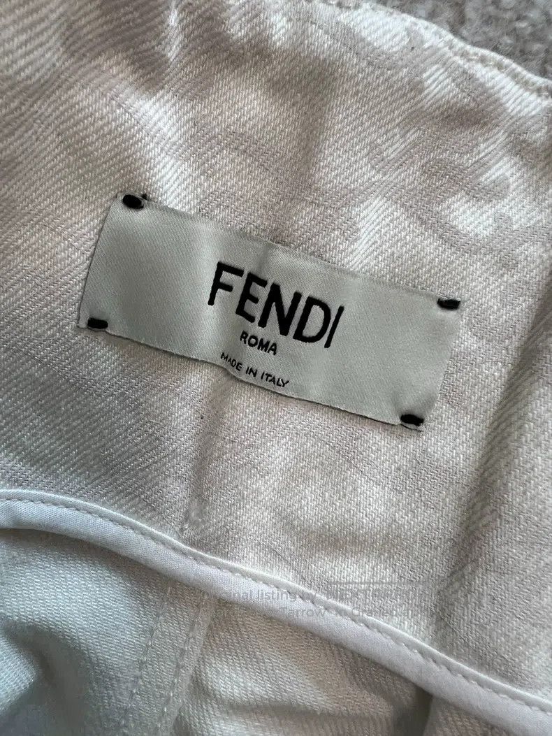 Fendi Fendi Embossed Logo Denim Jacket + Shorts Size 4XL / US 24-26 - 6 Thumbnail