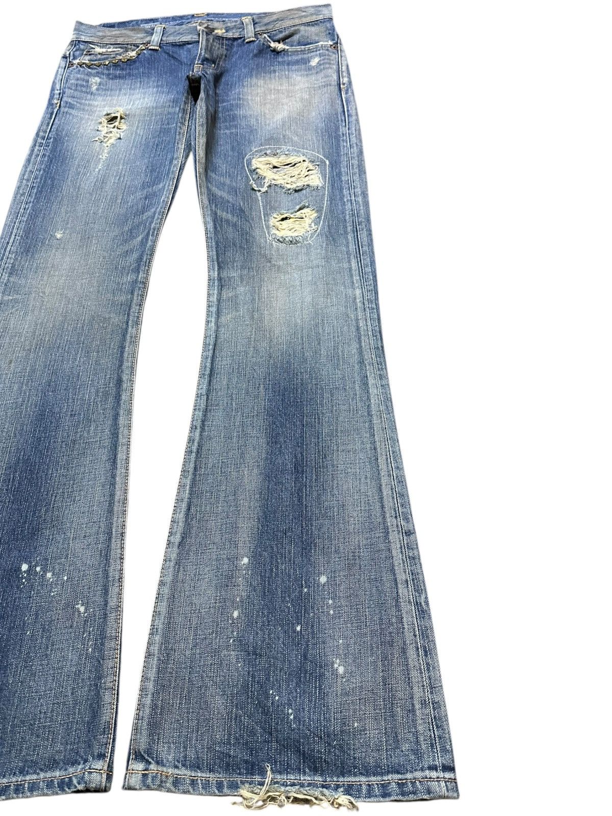 Edwin Vintage Edwin 53531 Flare Studded Grunge Distressed Denim Size US 32 / EU 48 - 5 Thumbnail