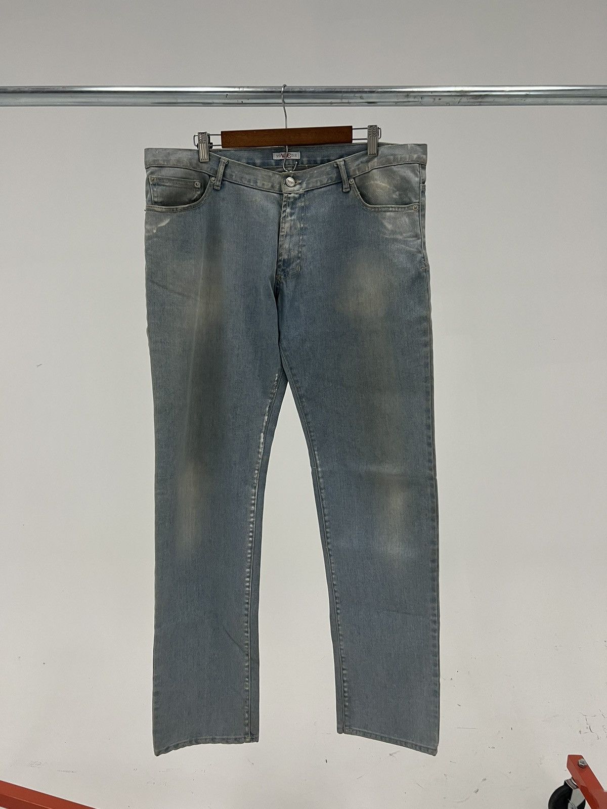image of Avant Garde x Versace Vintage 90's Distressed Versace Vjc Denims in Blue, Men's (Size 32)