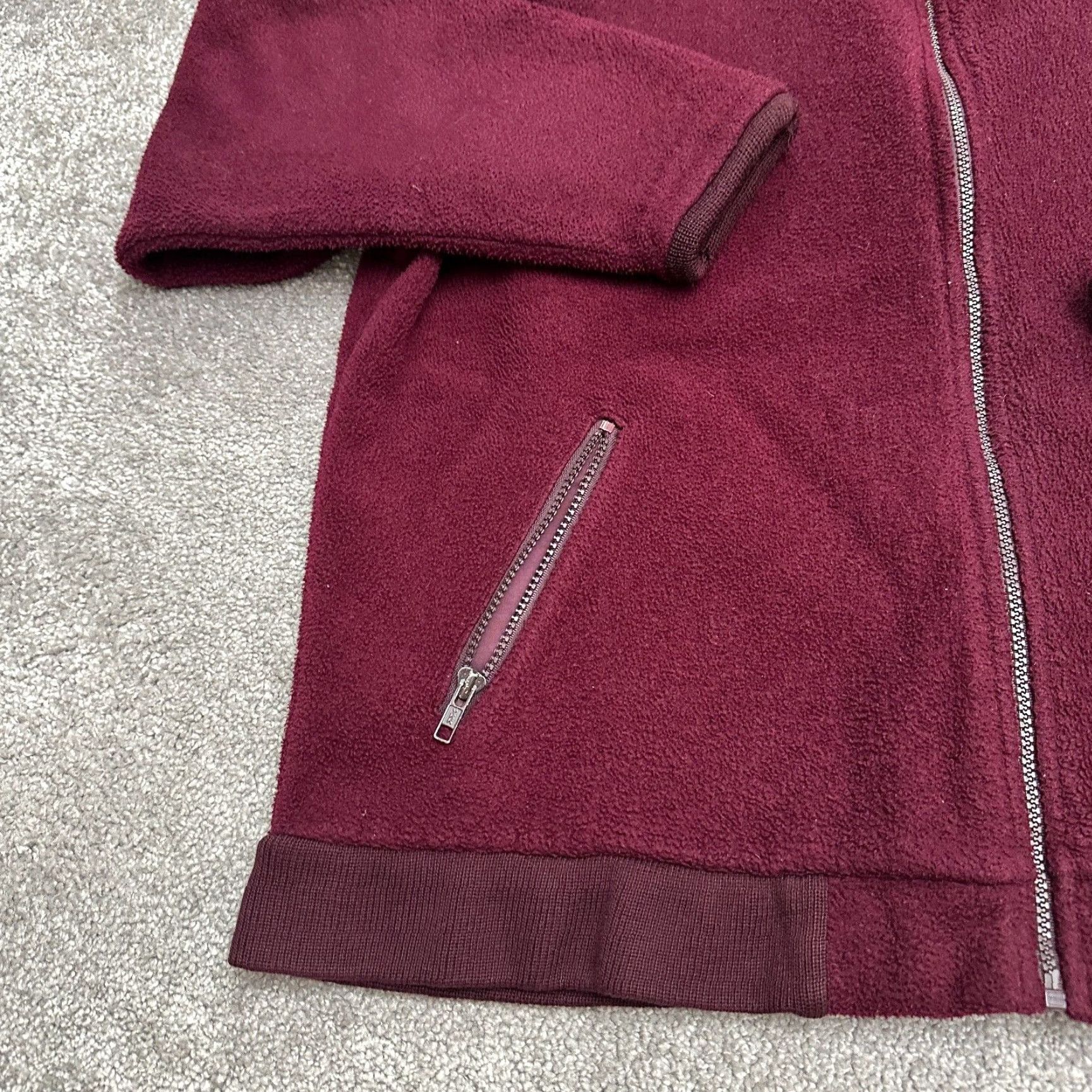 Lands' End Lands' End Fleece Jacket Womens 2X Dark Red Gray Full Zip Pocket Outdoor Hiking Jacket 2X Red Gray Fleece Zip Size XXL / US 16-18 / IT 52-54 - 3 Thumbnail