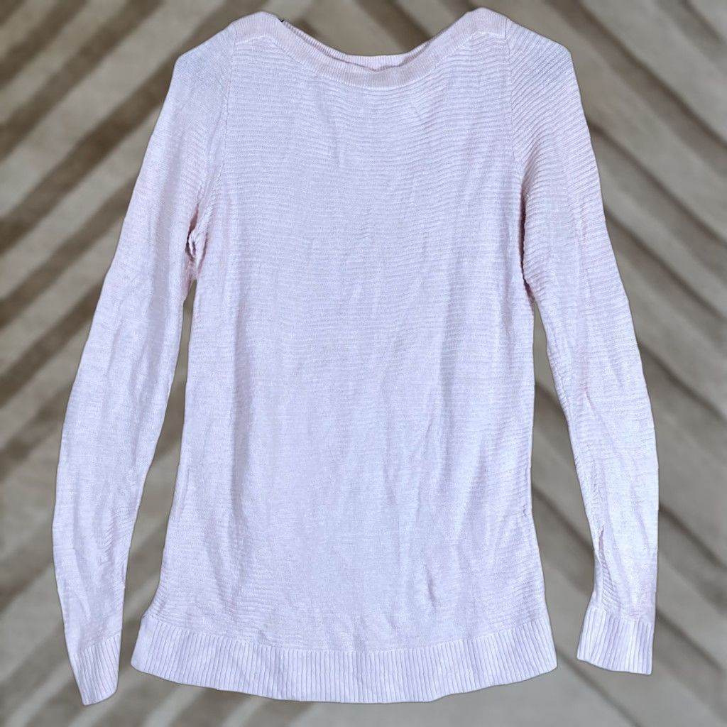 Ann Taylor Ann Taylor Factory Womens Sweater Pink Ribbed Long Sleeve Knit Medium Size M / US 6-8 / IT 42-44 - 1 Thumbnail