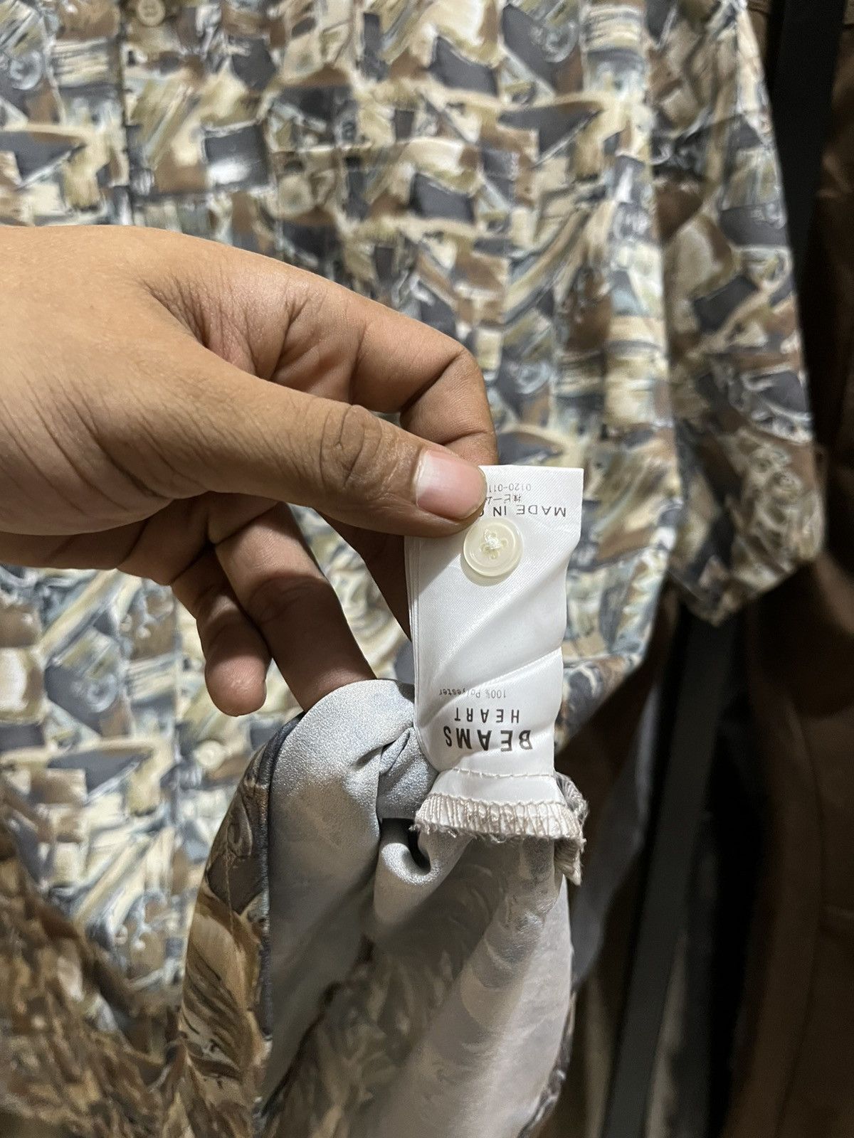Japanese Brand Vintage beams abstract pattern button ups shirt Size US L / EU 52-54 / 3 - 7 Thumbnail