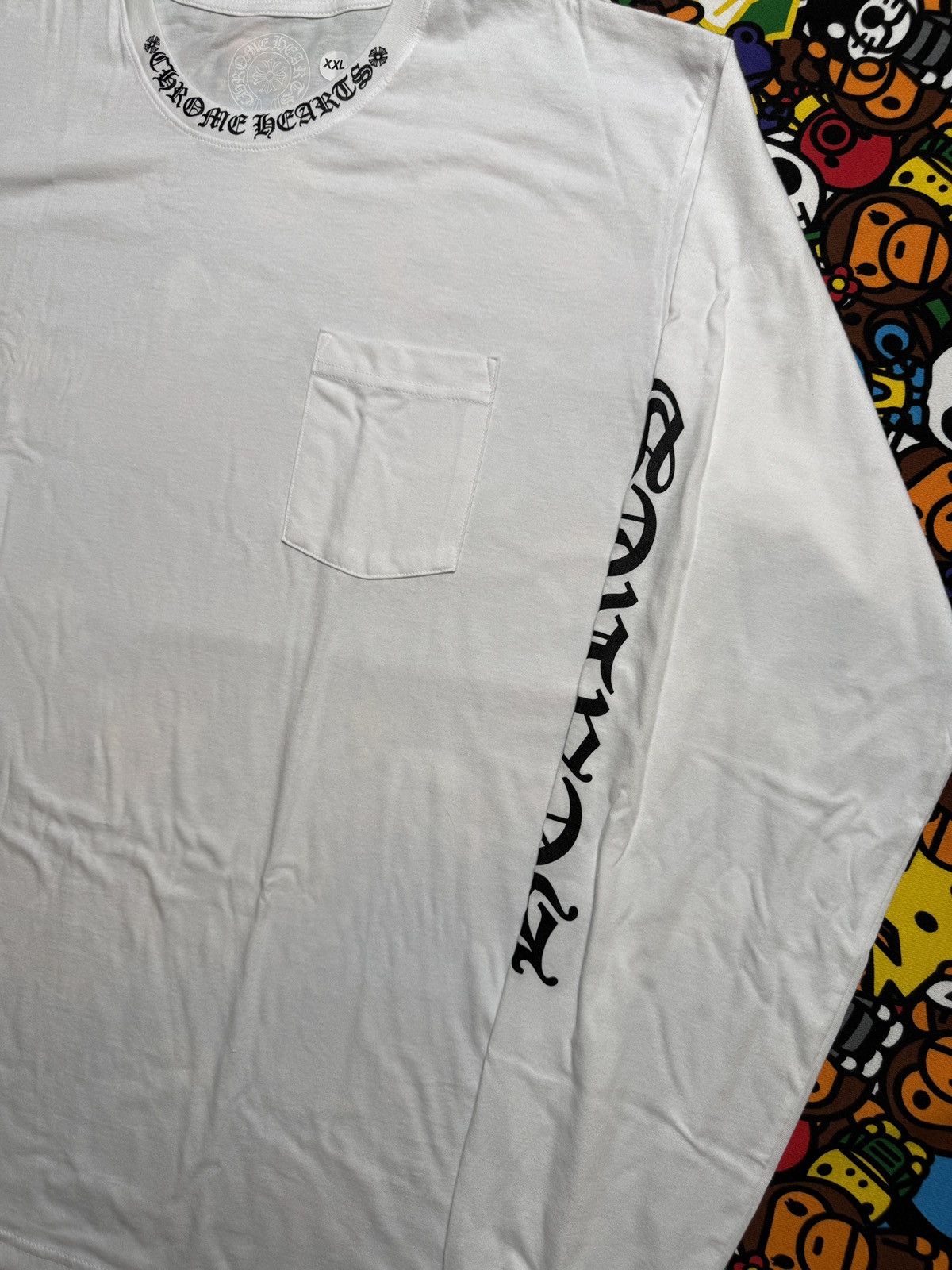 Chrome Hearts Chrome Hearts White Script Logo Long Sleeve Tee Size US XXL / EU 58 / 5 - 5 Thumbnail