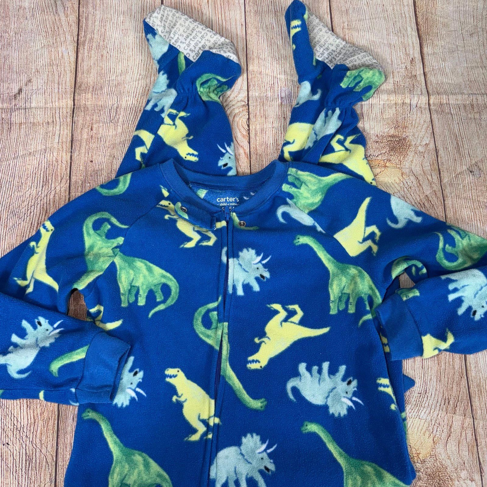 Other 5T Dino, Food and Football Themed Footed Pjs Size ONE SIZE - 2 Thumbnail